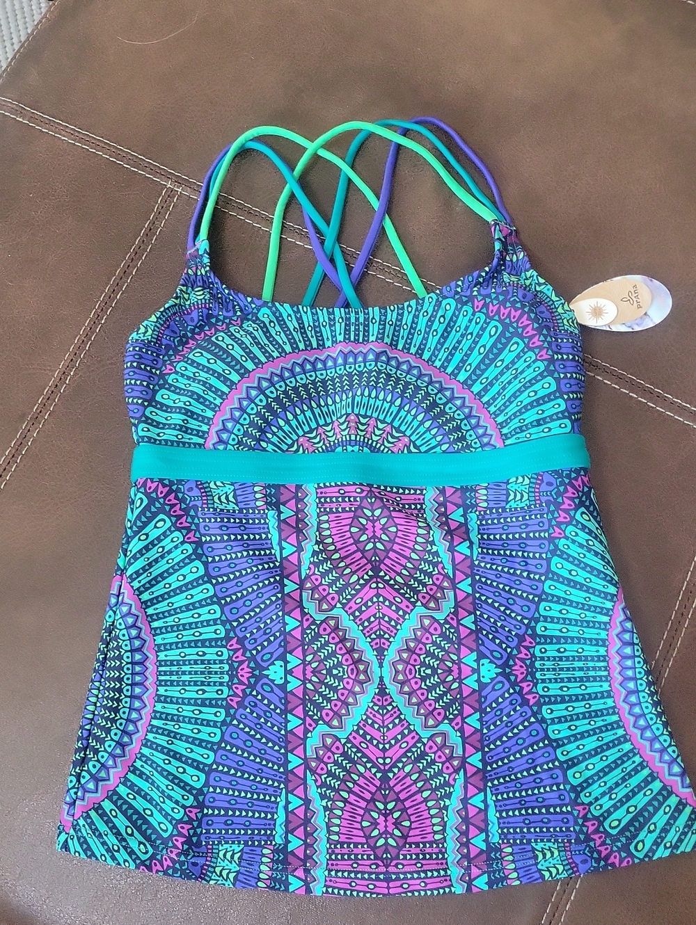 Prana Women's One-Piece Swim Top in Teal, Purple & Turquoise